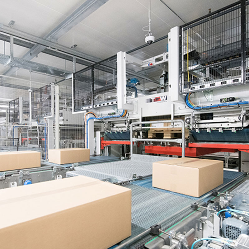TGW fully automatic depalletising system.