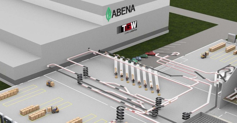 Abena setzt bei der Erweiterung seines Logistikzentrums auf TGW-Know-how.