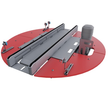 Roller container conveyor technology: Rendering of the turntable.