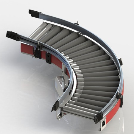 Our intelligent solutions - the curved roller conveyor.