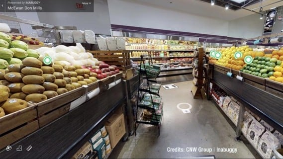Virtual shopping in real canadian gourmet store thanks to McEwan and Inabuggy.
